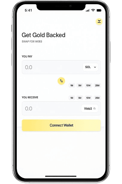 Get Gold Backed - Mobile App Interface